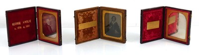 Lot 89 - Three cased Victorian daguerreotype photograph...