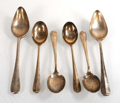 Lot 220 - A pair of silver rats tail grapefruit spoons...