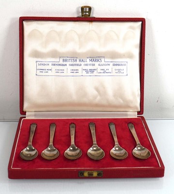 Lot 225 - A set of six silver coronet end teaspoons,...