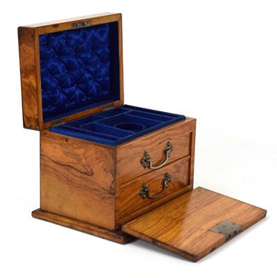 Lot 111 - A late Victorian walnut jewellery box with a...
