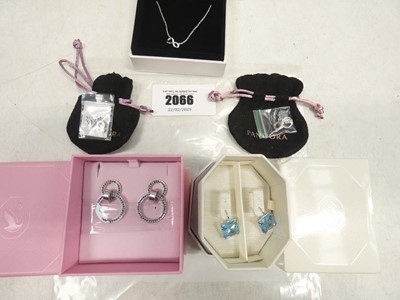 Lot 2066 - 2 pairs of Swarovski earrings and Pandora...