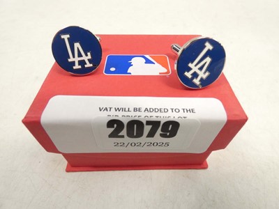 Lot 2079 - LA Dodgers cufflinks - Major League Baseball...