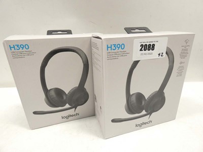 Lot 2088 - 2x Logitech H390 headsets