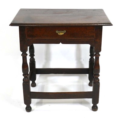 Lot 1 - A 17th century oak side table of small...