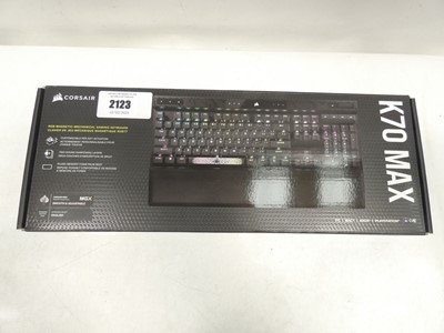 Lot 2123 - Corsair K70 Max RGB magnetic mechanical gaming...