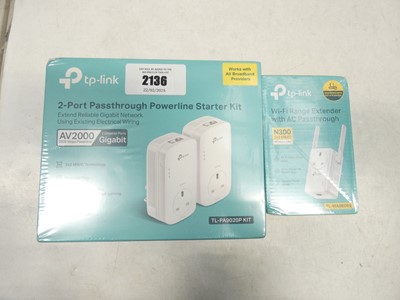 Lot 2136 - Tp-Link 2-port passthrough powerline starter...