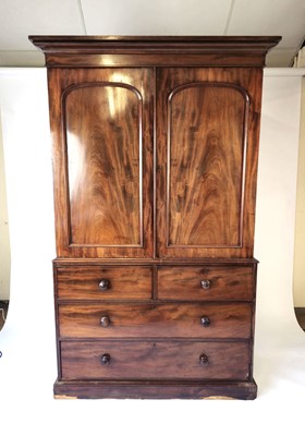 Lot 1 - A Victorian mahogany press cupboard, c. 1860,...