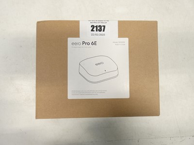 Lot 2137 - *Sealed* Eero Pro 6E tri-band mesh Wi-Fi router.