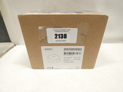 Lot 2138 - *Sealed* Eero 6 dual-band mesh Wi-Fi router