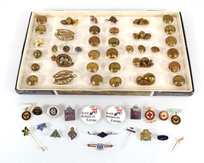 Lot 122 - A group of military and civil buttons and...