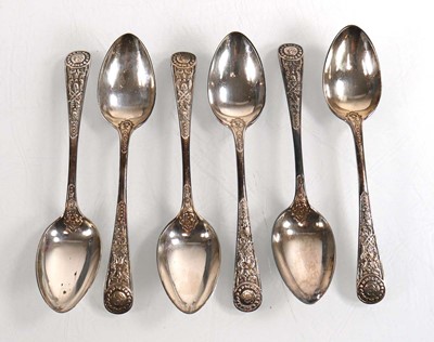 Lot 228 - A set six of late Victorian silver teaspoons...