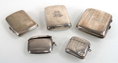 Lot 238 - Three early 20th century silver cigarette...