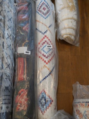 Lot 1006 - Modern white, red, blue and pink patterned...