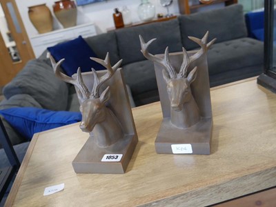 Lot 1053 - Pair of Deer book ends