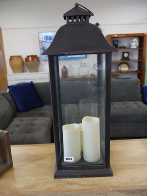 Lot 1054 - Metal lantern with LED candles