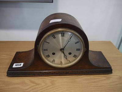 Lot 1058 - Napoleon dark oak cased mantle clock