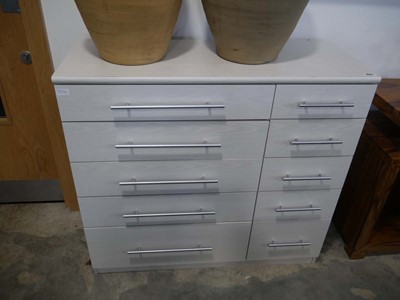 Lot 1063 - Modern light wood effect bedroom unit with an...