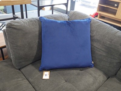 Lot 1083 - Pair of blue velvet upholstered Evans...