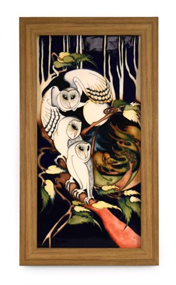 Lot 154 - A Moorcroft plaque decorated in the Moonlight...