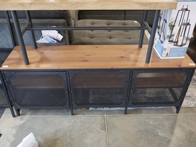 Lot 1047 - Modern industrial look entertainment unit with...