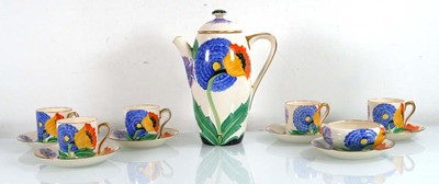 Lot 183 - A Grays pottery part coffee service decorated...