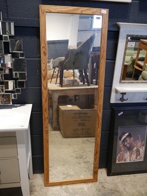 Lot 1180 - Pine framed rectangular wall mirror