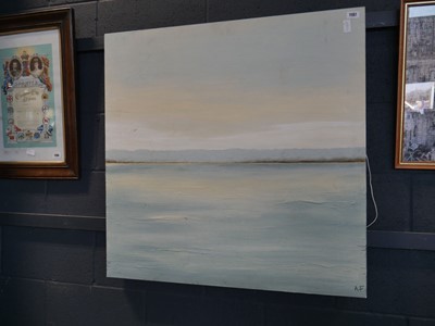 Lot 1187 - Canvas painting of seascape signed by the...