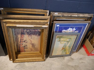 Lot 1188 - Assorted gilt framed and other pictures and...