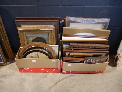 Lot 1189 - 2 boxes of various pictures and prints incl....