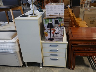 Lot 1155 - White and beige cupboard with matching 4...