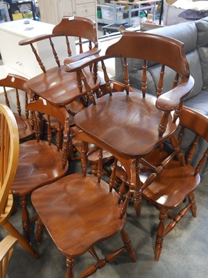 Lot 1156 - Set of 8 (6+2) spindle back dining chairs