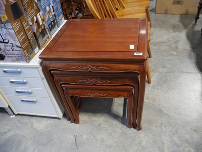 Lot 1158 - Nest of 3 Chinese rosewood coffee tables