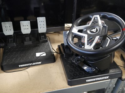 Lot 1279 - Unboxed Xbox Thrustmaster gaming wheel and pedals