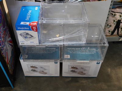 Lot 1288 - Quantity of stackable shoe box and organisers...