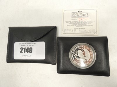 Lot 2149 - 1990 Kookaburra 1oz Silver Proof Coin with...