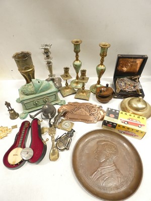 Lot 2178 - Assorted vintage and reproduction trench art,...