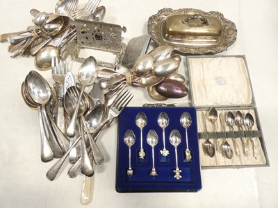 Lot 2179 - Quantity of mostly silver plated cutlery