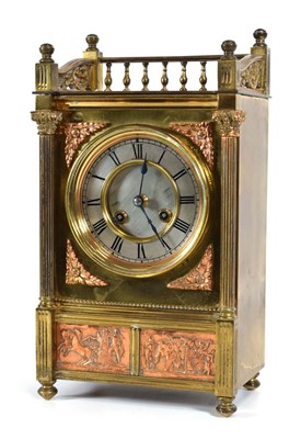 Lot 128 - A late 19th/early 20th century mantel clock,...