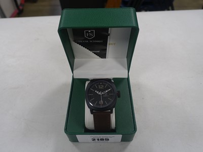 Lot 2185 - Frank Schmidt boxed mens wrist watch with...