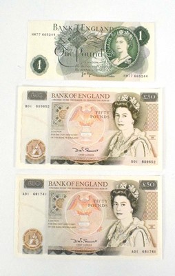Lot 149 - Two 1980s' Bank of England £50 notes together...