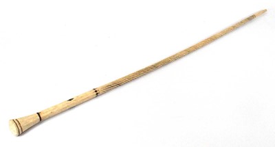 Lot 152 - A mid-19th century whale bone walking stick, l....