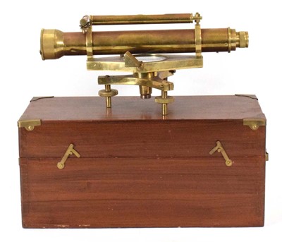 Lot 161 - A 20th century brass theodolite in a fitted case
