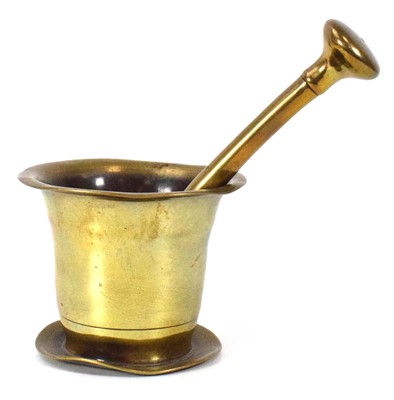 Lot 165 - A Victorian brass pestle and mortar