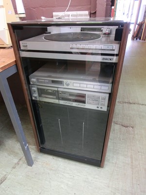 Lot 8 - A Sony Hi Fi system comprising of turntable,...