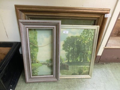 Lot 22 - Two framed and glazed pictures along with a frame