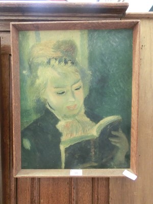 Lot 38 - A mid-20th century oak framed print of lady...