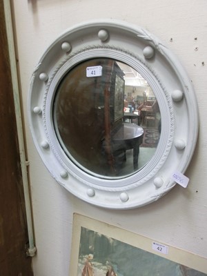 Lot 41 - A white painted Regency style convex mirror