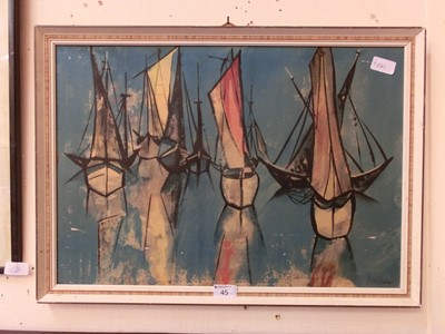 Lot 45 - A mid-20th century print of sailing vessels
