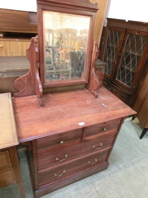 Lot 57 - An Edwardian walnut dressing chest, the...