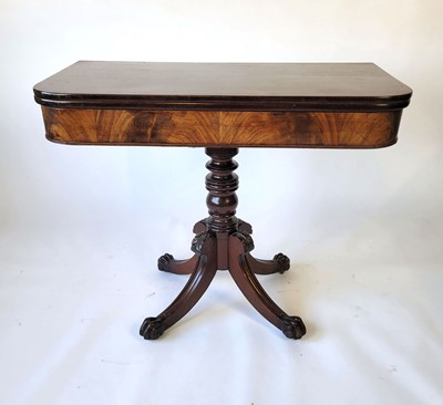 Lot 22 - A George III mahogany tea table, the folding...